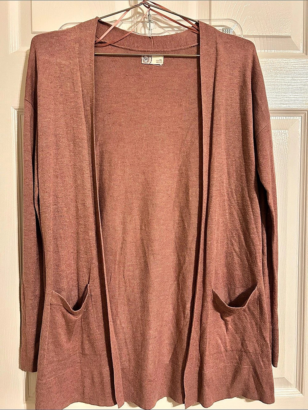 So Open-Front Cardigan in Brown Size XS